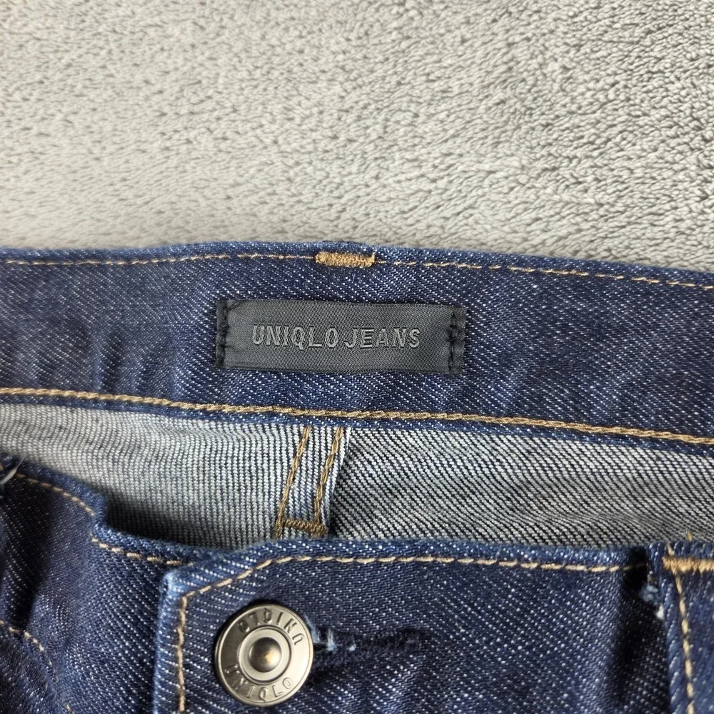 Uniqlo Kaihara Selvedge Japanese Slim Straight Denim Blue Jeans Mens 35X34